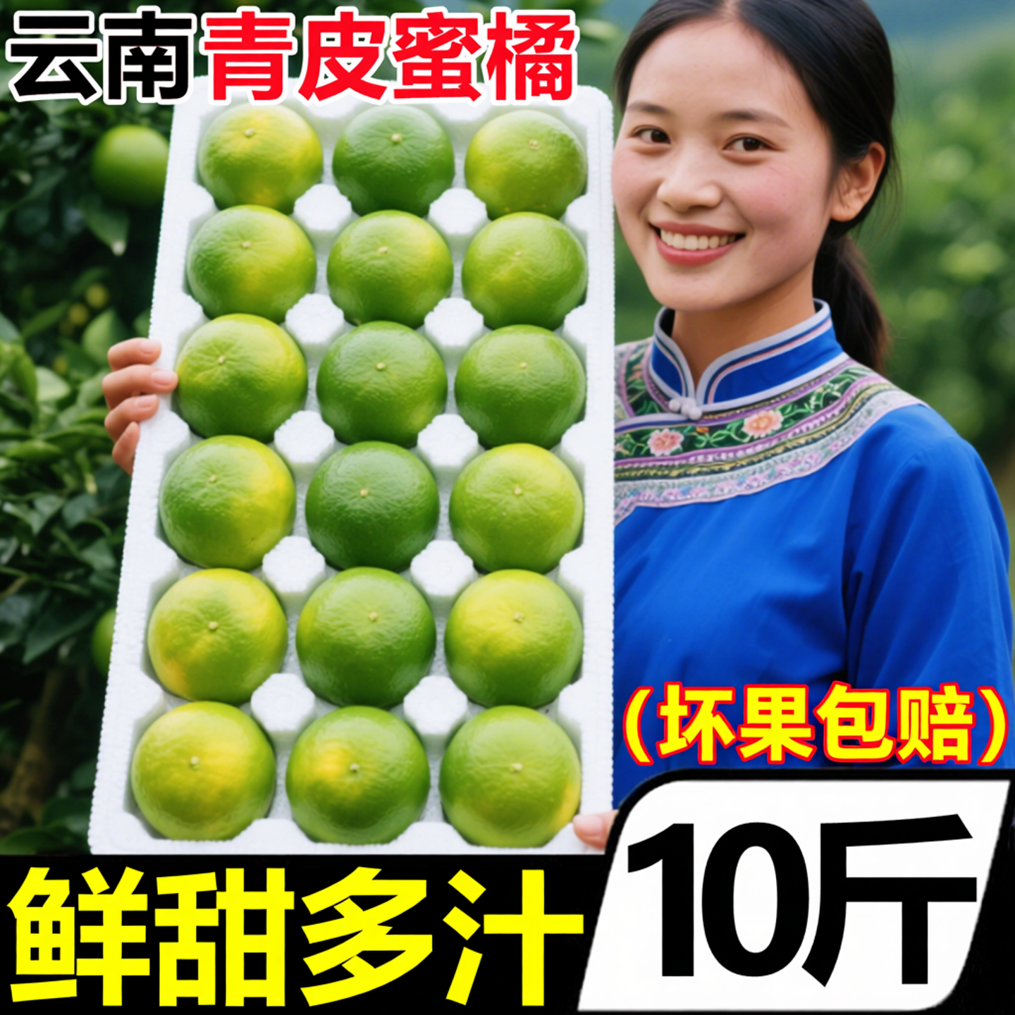 正宗云南青皮蜜桔10斤应当季新鲜时令甜绿青皮柑橘子孕妇水果整箱