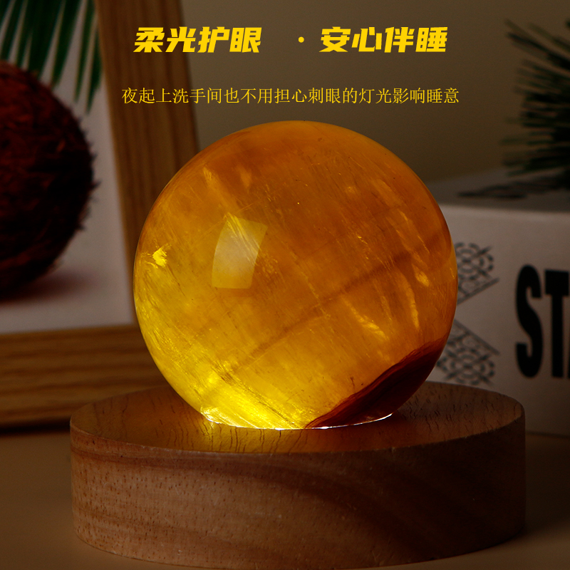 水晶球小夜灯创意床头节日氛围灯