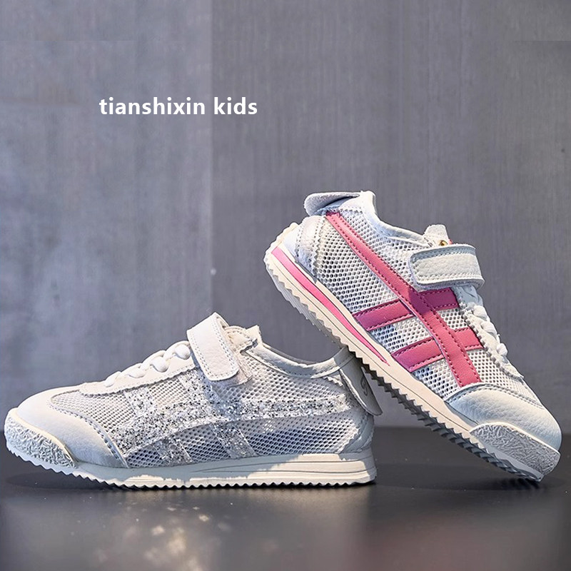 女童阿甘鞋2026夏季男童鞋子单网镂空小童板鞋透气儿童运动鞋红色