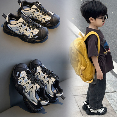 男童鞋子2025新款夏季镂空儿童运动鞋登山休闲鞋网面透气女童户外