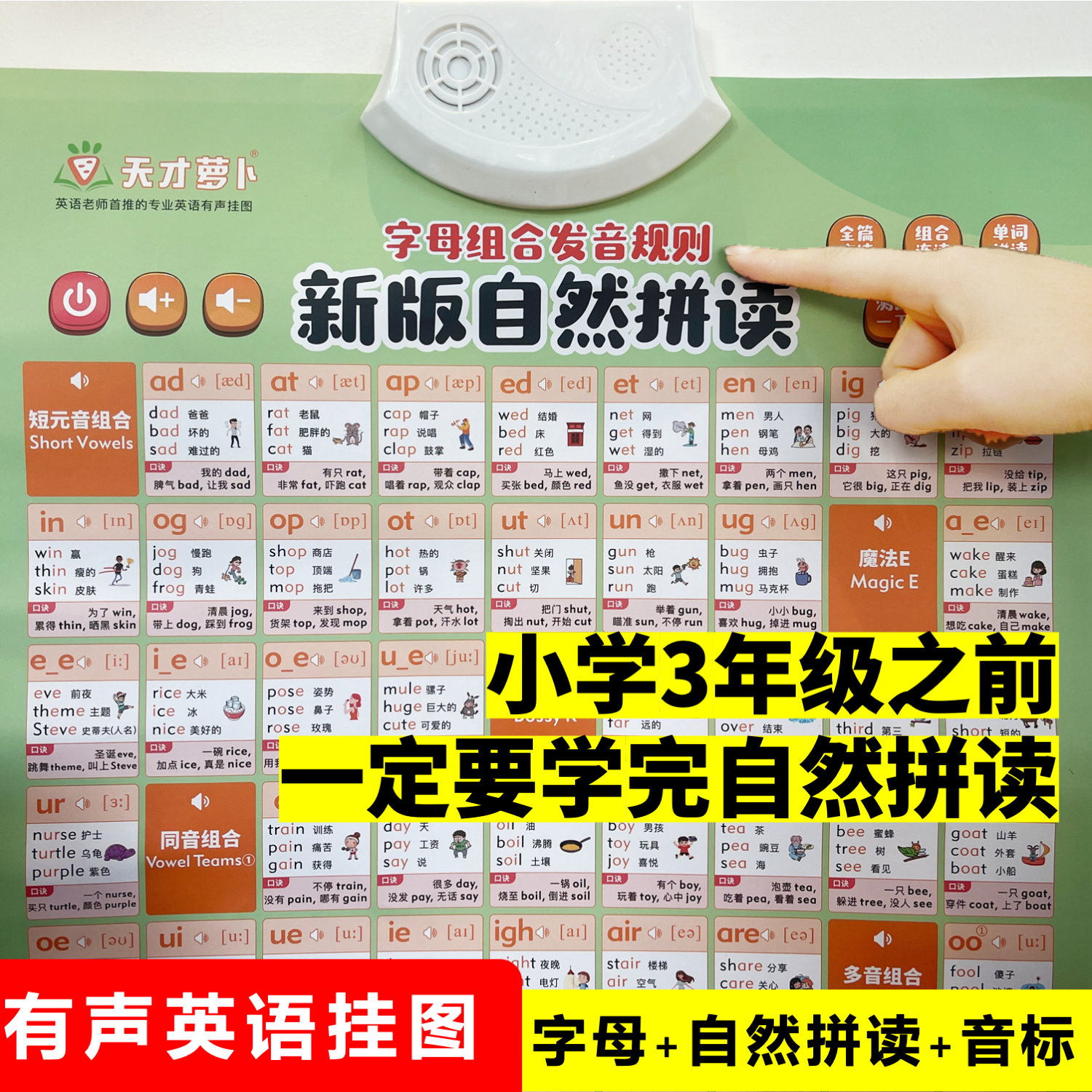 小学英语自然拼读音标有声挂图