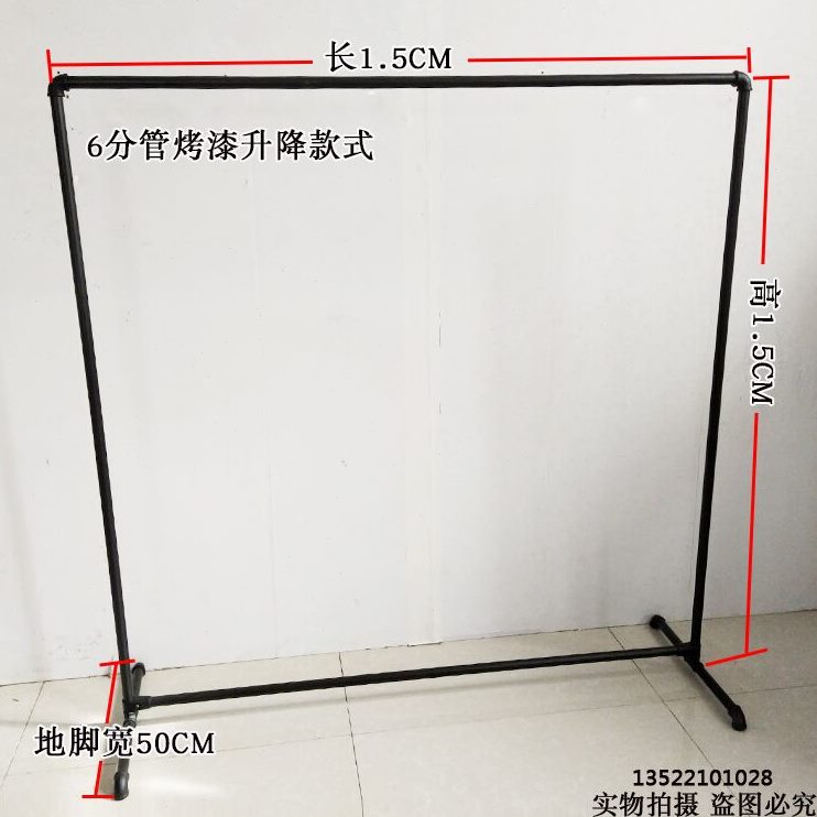 服装店落地架服装展示架水管单杠包邮复古铁艺挂衣架龙门架管镀锌