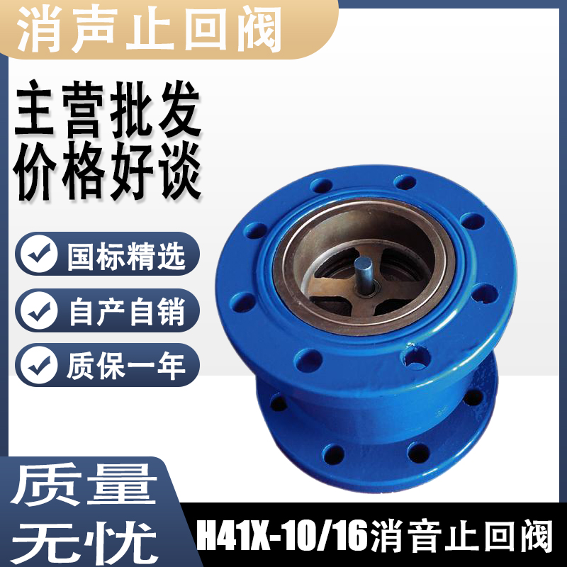 H41X-10/16铸铁碳钢法兰消声止回阀电动DN80 100 150 200 250 300