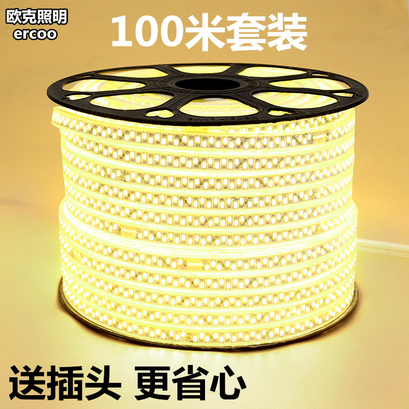 【100米装】LED灯带 超亮5050灯带220v吊顶防水3014/2835高亮led