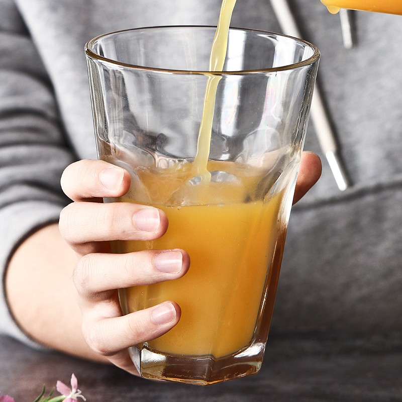 【买1送1】Libbey利比玻璃杯沙冰奶茶杯果汁杯啤酒杯家用透明水杯