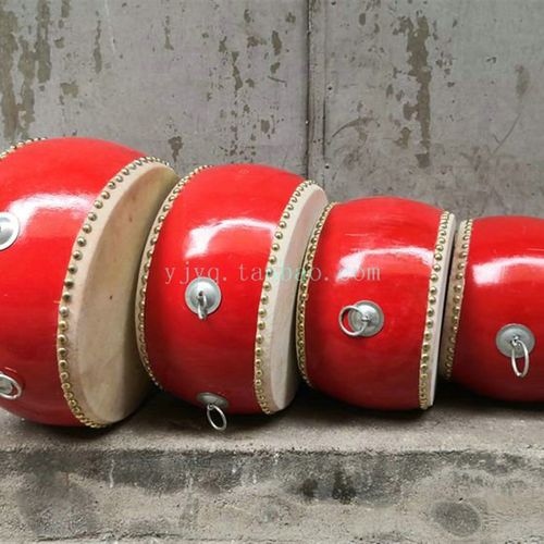 实木牛皮鼓战鼓 7寸8寸9寸10寸红鼓中鼓扁鼓小鼓堂鼓中音鼓低音