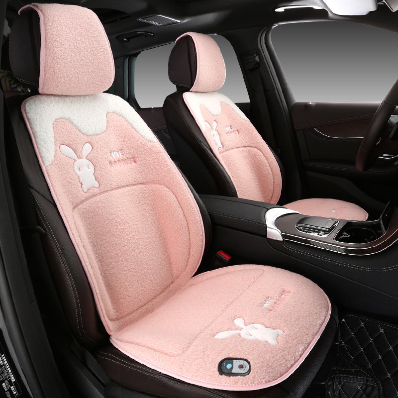 汽车坐垫电加热座椅垫冬季加绒加厚保暖毛绒车载加热座垫插电车垫
