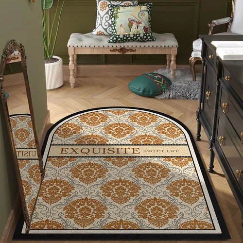 复古高弹入户门丝圈地垫防尘刮土欧式高级感可裁剪地毯双面防滑