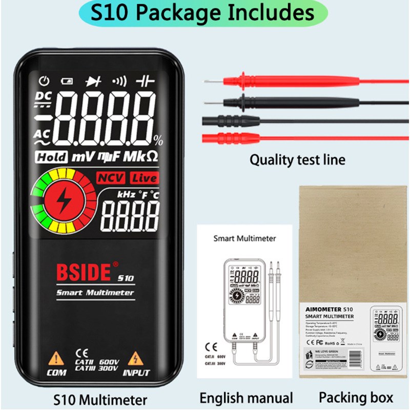 BSIDE智能大屏万用表S10 S11彩屏多用表仪表手持式大屏数字万用表