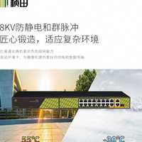 楨田P4813V6 19口標(biāo)準(zhǔn)POE供電交換機(jī)1光口+2千兆電口+16百兆供電