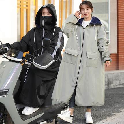电动车挡风衣冬季加绒加厚保暖神器防水防风防寒电瓶车骑车挡风被