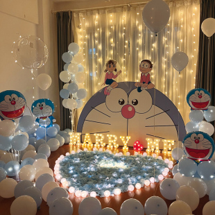 室内求婚布置简约套餐场地惊喜卡通kt板道具装 饰房间气球创意现场