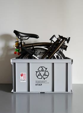 HTAP大容量60L搬运箱循环限定户外露营收纳可配木板滑轮车德国灰