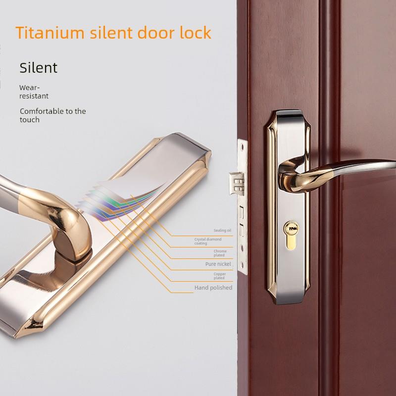 室内门锁卧室门锁把手家用静音房门锁磁吸锁机械实木门锁锁具通用