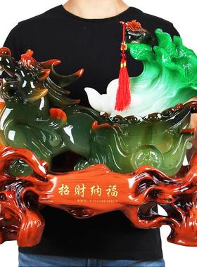 招财貔貅摆件大号玉白菜金蟾蜍摆设家居玄关装饰乔迁开 业工艺礼