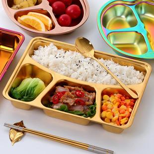 304不锈钢餐盘分格卡通儿童防摔幼儿园食堂分餐盘家用宝宝餐盘