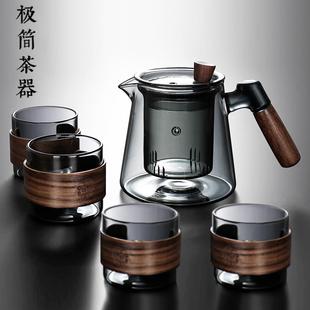xyf加厚高硼硅玻璃耐高温单壶茶水分离泡茶壶电陶炉煮沏茶器家用