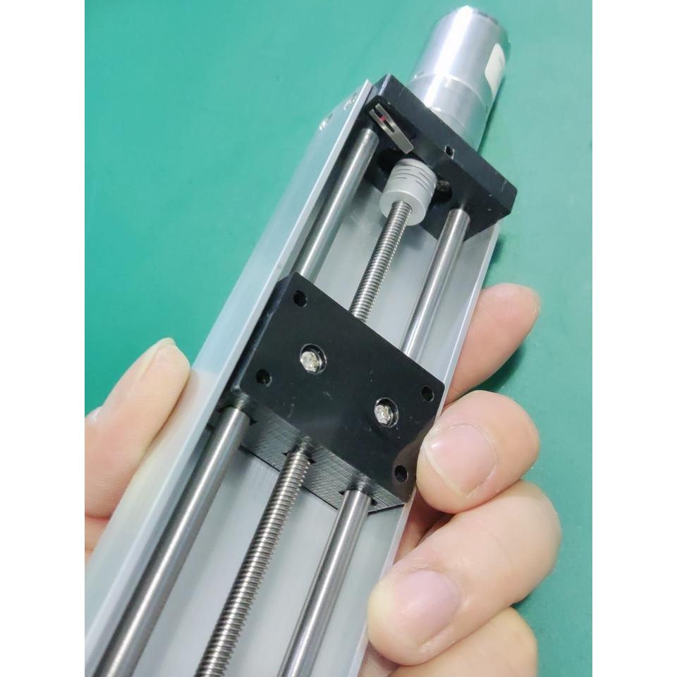 Y370型 直流减速电机 直线 线导轨滑台 U型槽静音铜套光轴带极限