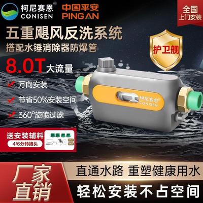 横向中央前置过滤器自来水自动反冲洗万向安装全屋中央净水机家用