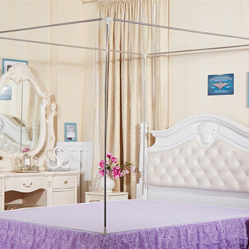 坐床式蚊帐支架杆子不锈钢管加厚1.2/1.5/1.8/2.0m床单独支架配件