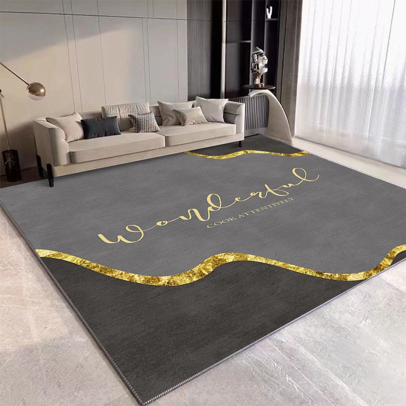 简约灰色地毯客厅耐脏易打理卧室床边毯家用隔凉防滑垫天津地毯