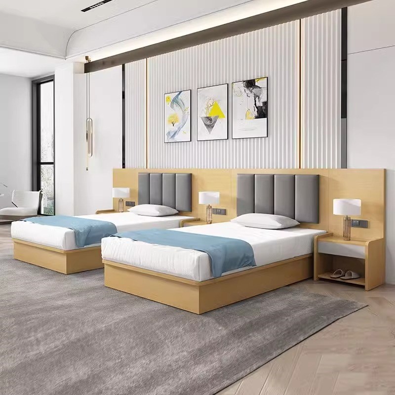 云南昆明宾馆酒店家具标间全套床民宿公寓出租屋定制单标间双人床