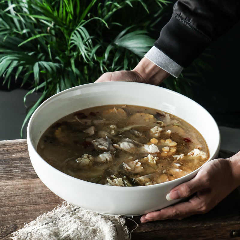 纯白陶瓷大碗面碗汤盆大汤碗水煮鱼酸菜鱼盆麻辣烫碗海碗大号家用