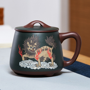 宜兴紫砂杯茶杯个人专用高档办公室茶具喝茶水杯子石瓢泡茶杯男士