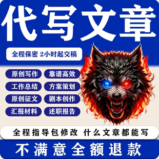 文章代笔撰写述职报告工作材料总结汇报方案剧本文案策划稿件征文