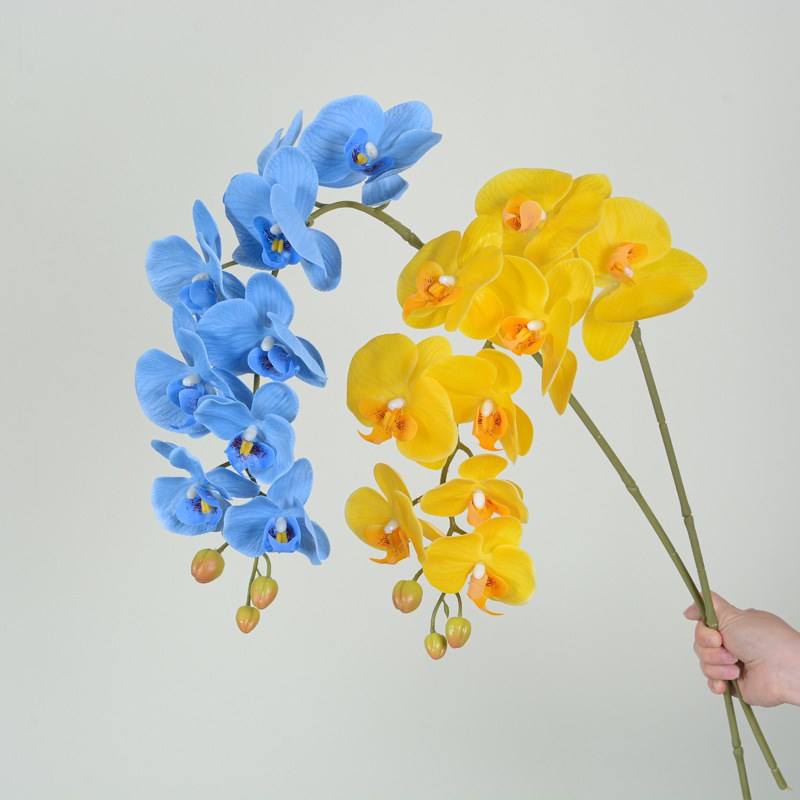 高档仿真蝴蝶兰9头7头5头w手感胶片假花婚庆家居装饰欧式兰花