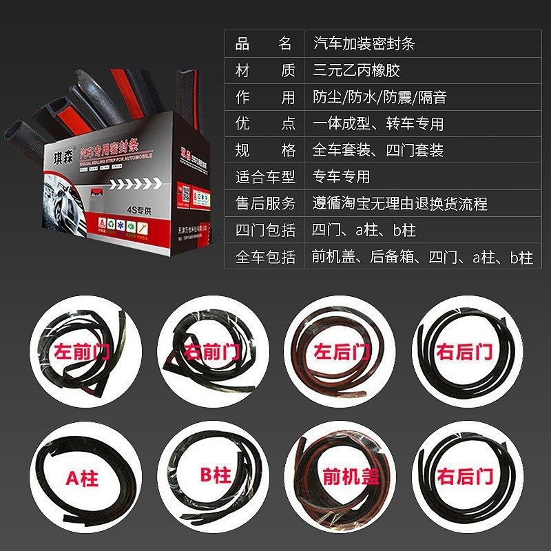 适用于smart forfour汽车全车门边防尘撞加改Y装橡胶密封条