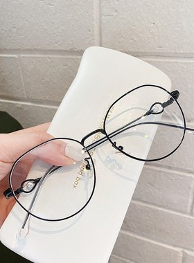 防蓝光眼镜珍珠镜腿烤漆眼镜框复古金属女士近视眼镜架X100368