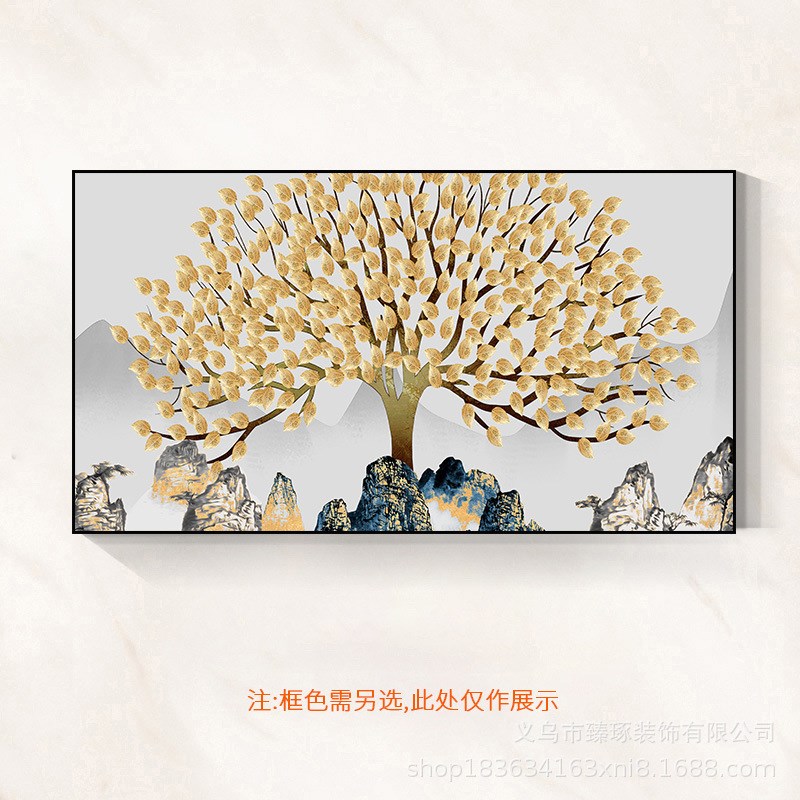 大尺寸电表箱画时尚大气画电闸盒遮挡画强电O箱推拉画发财树装饰图片