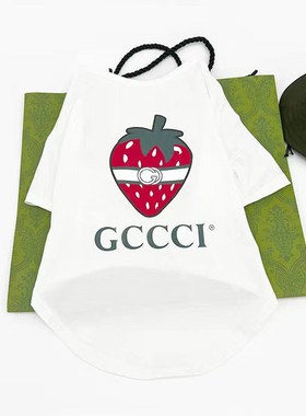 新款inas宠物衣服狗狗短袖草莓猫咪狗狗夏季衬衫法斗泰迪外贸服饰