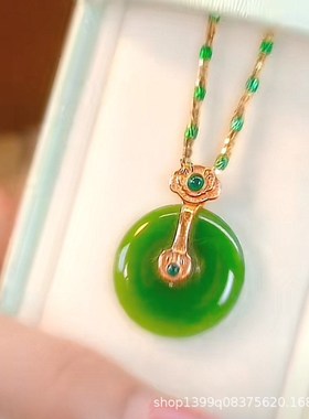 新款项链女简约锁骨链古法传承复古仿玉轻奢气质项V链服饰品衣挂