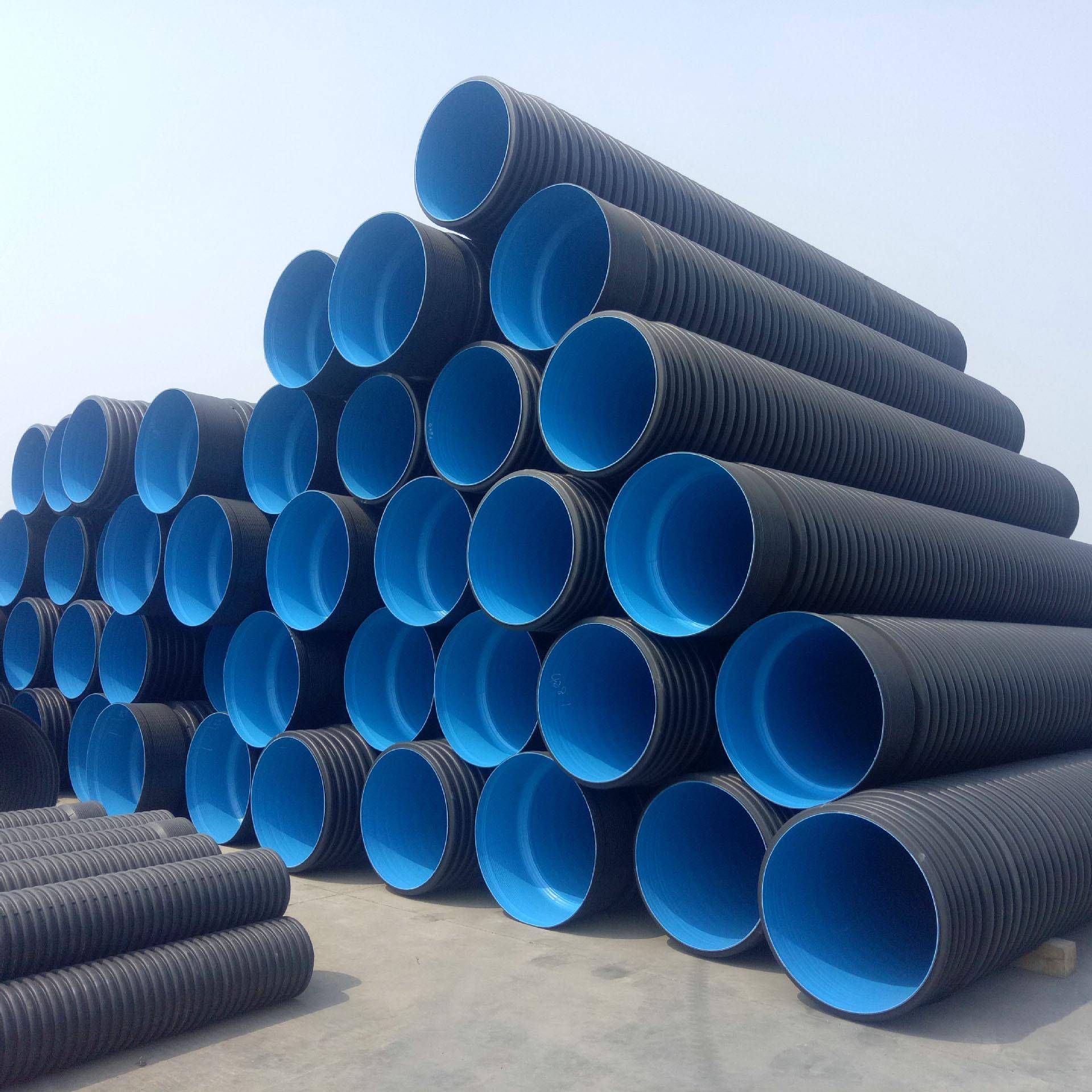 hdpe双壁波纹管钢带增强螺旋管dn400大口径pe排污管道排污管专用