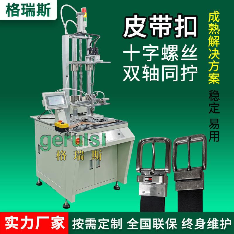 皮带扣自动锁螺丝机设备双轴立式伺服拧螺丝十字螺丝自动拧紧机