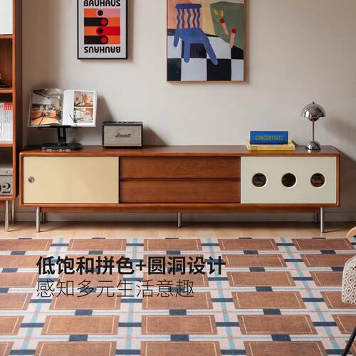 中古实木电视柜高柜客厅北欧轻奢实木五斗柜家用简约现代收纳储物