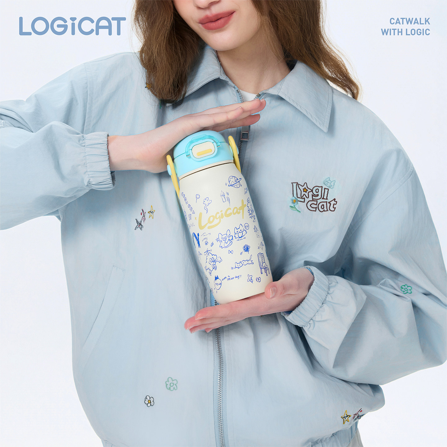 LOGICAT保温杯按钮不锈钢便携水壶学生高颜值保冷冰霸杯吸管杯,模玩/动漫/周边/娃圈三坑/桌游,影视/明星周边,淘宝优惠券,粉丝福利购,淘宝优惠卷