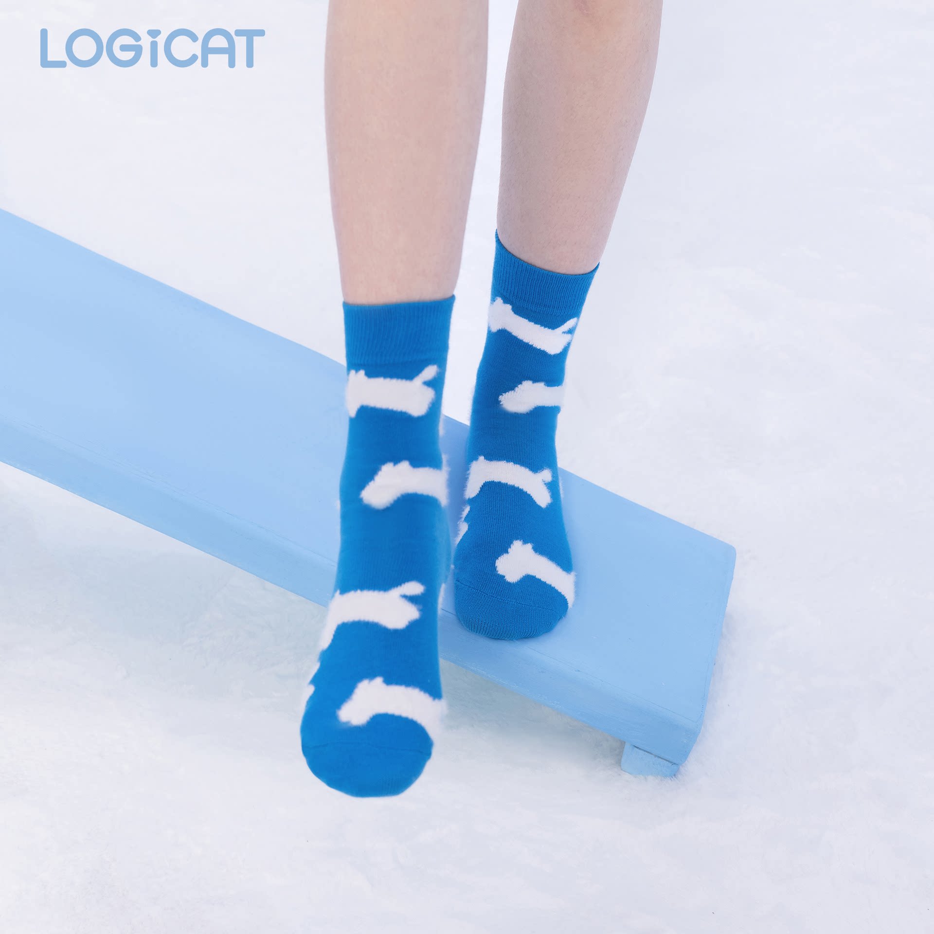 LOGICAT猫条袜子舒适百搭柔软可爱趣味猫条夏季薄款男女中筒袜图片