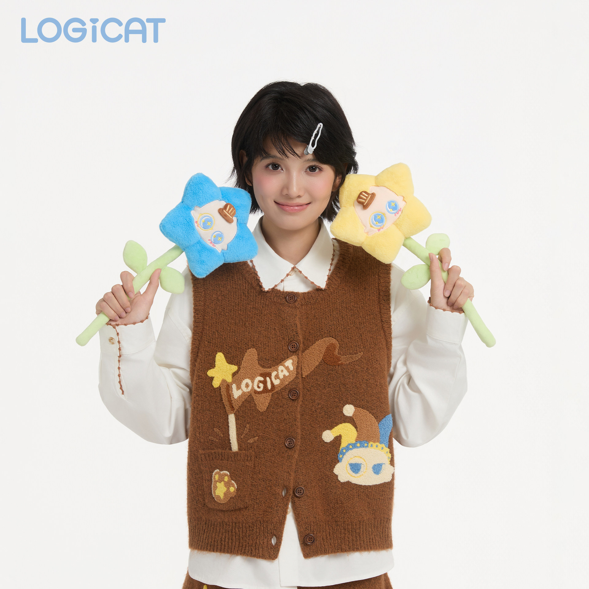 LOGICAT花束猫玩偶潮玩生日礼物节日手持装饰摆件扭扭花束公仔