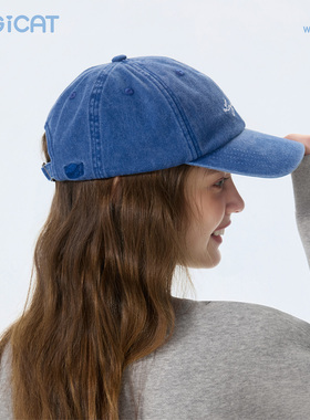 蒲熠星同款LOGICAT棒球帽休闲运动猫条复古显脸小百搭刺绣鸭舌帽