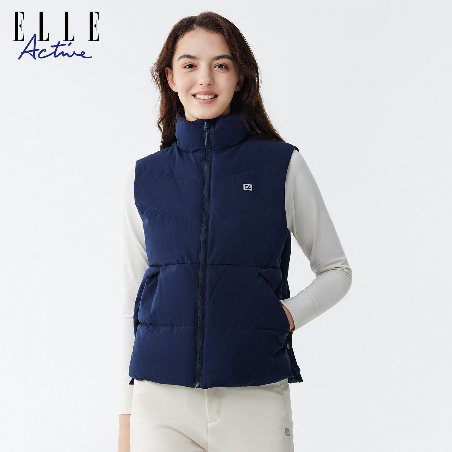 ELLE ACTIVE女装户外运动背心马甲25年冬款立领保暖修身休闲外套,运动服/休闲服装,棉马甲,淘宝优惠券,粉丝福利购,淘宝优惠卷