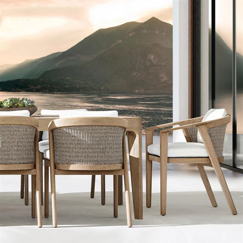 实木户外桌椅组合庭院花园防水防晒柚木餐桌室外露天阳台休闲家具