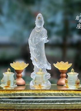 琉璃龙岩佛像底座供台摆件佛堂中式礼佛供桌供奉观音药师加高台座