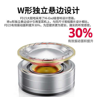 FiiO/飞傲 FD15单动圈入耳式耳机HiFi发烧可换线耳塞