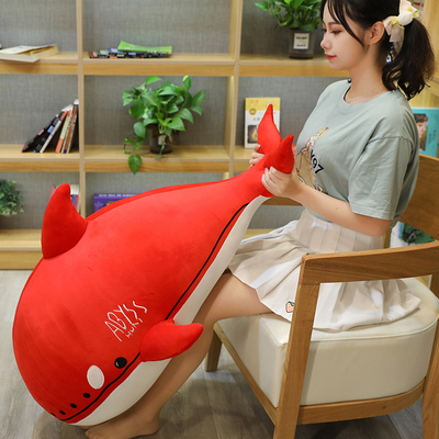 斯卡蒂虎鲸同款抱枕公仔大号女布娃娃卡通玩偶红色鲸鱼男生日礼物
