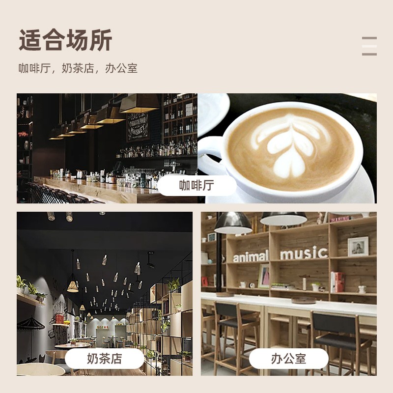 卡茜兰诺半自动咖啡机商用意式家用奶茶店铜管四孔高杯定量单头