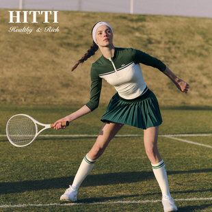 Hitti新款立领舒适修身半拉链拼色运动外套网球高尔夫轻盈显瘦