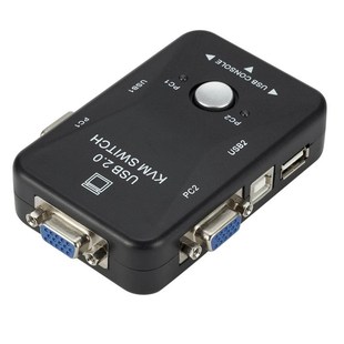 kvm两台主机共用一个显示器usb键盘鼠标电脑 VGA切换器2进1出vga